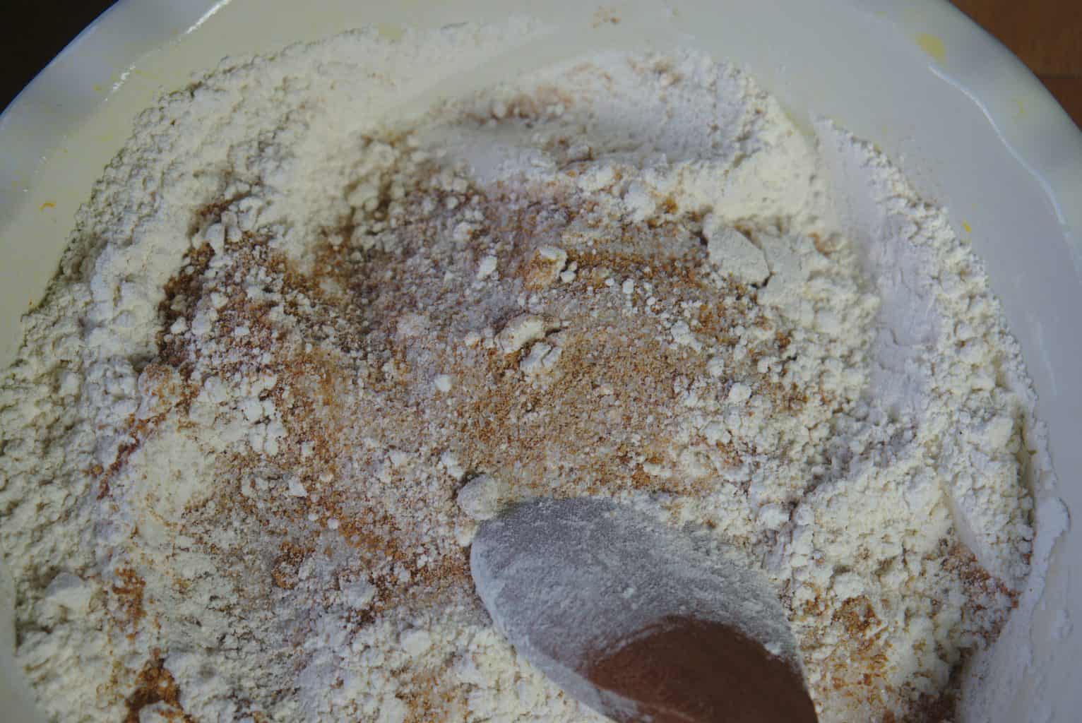 Mix dry cupcake ingredients