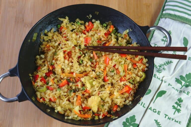 Vegan stir fry wok noodles