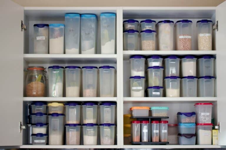 Kitchen Pantry Organization with Tupperware