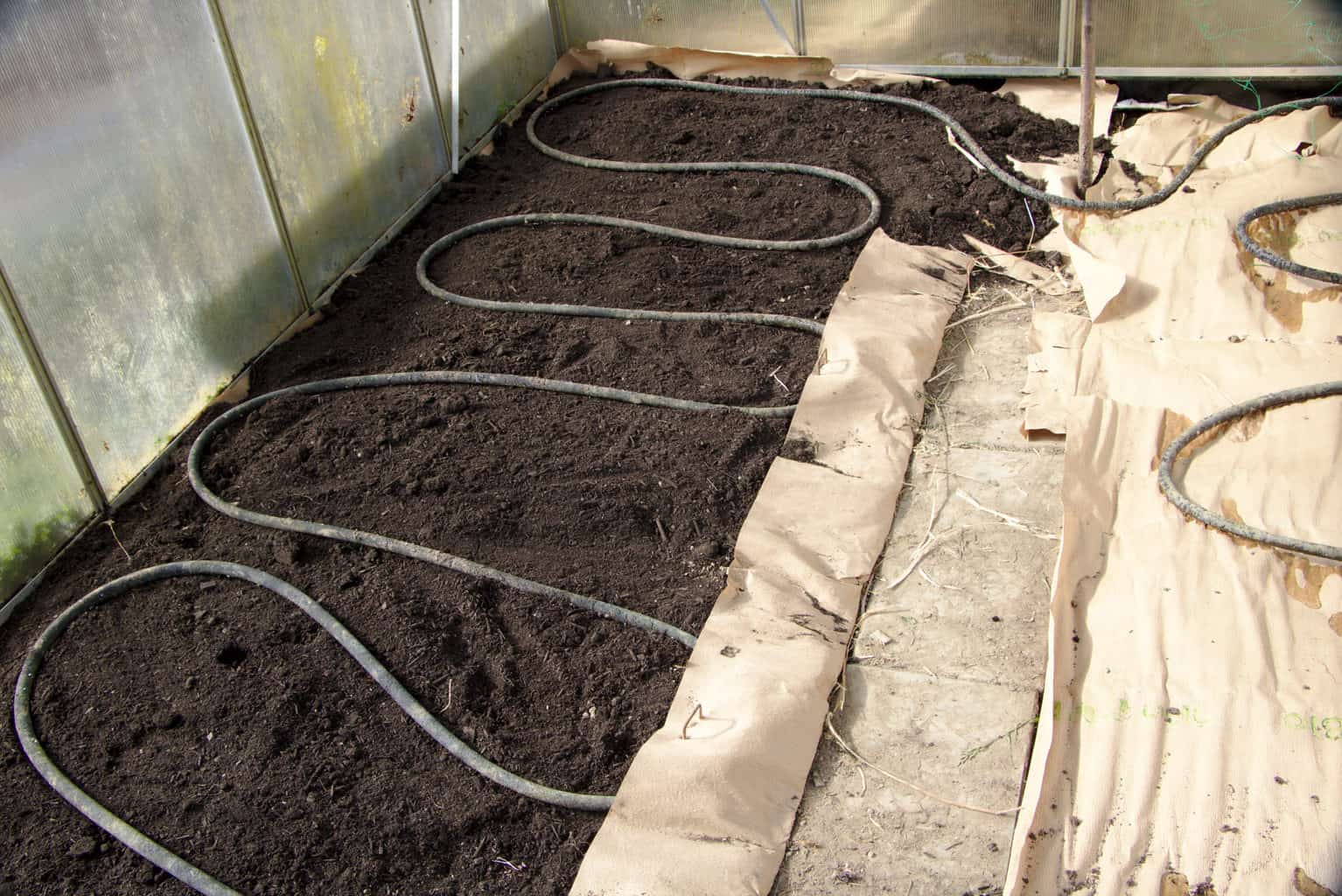Green house prepared for planting