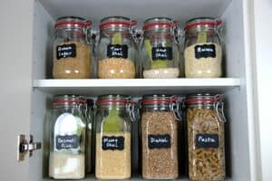 Pantry Organization with canning jars