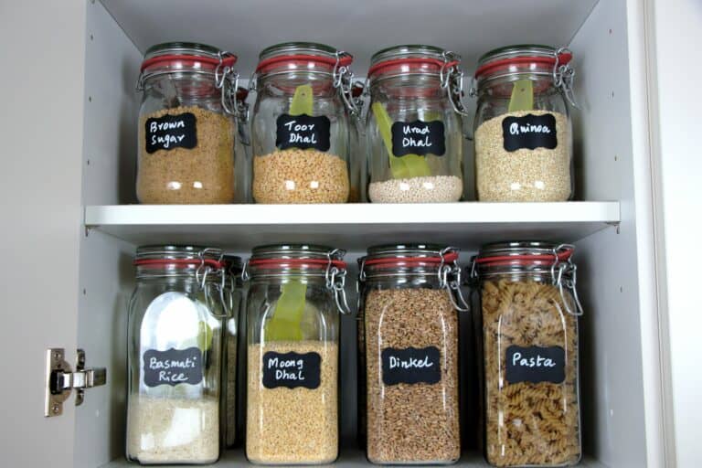 Pantry Organization with canning jars