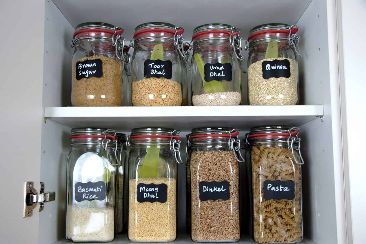 Pantry Organization with canning jars