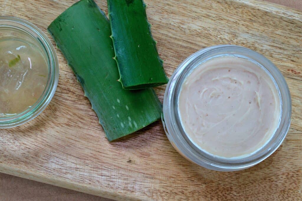 Homemade aloe vera cream