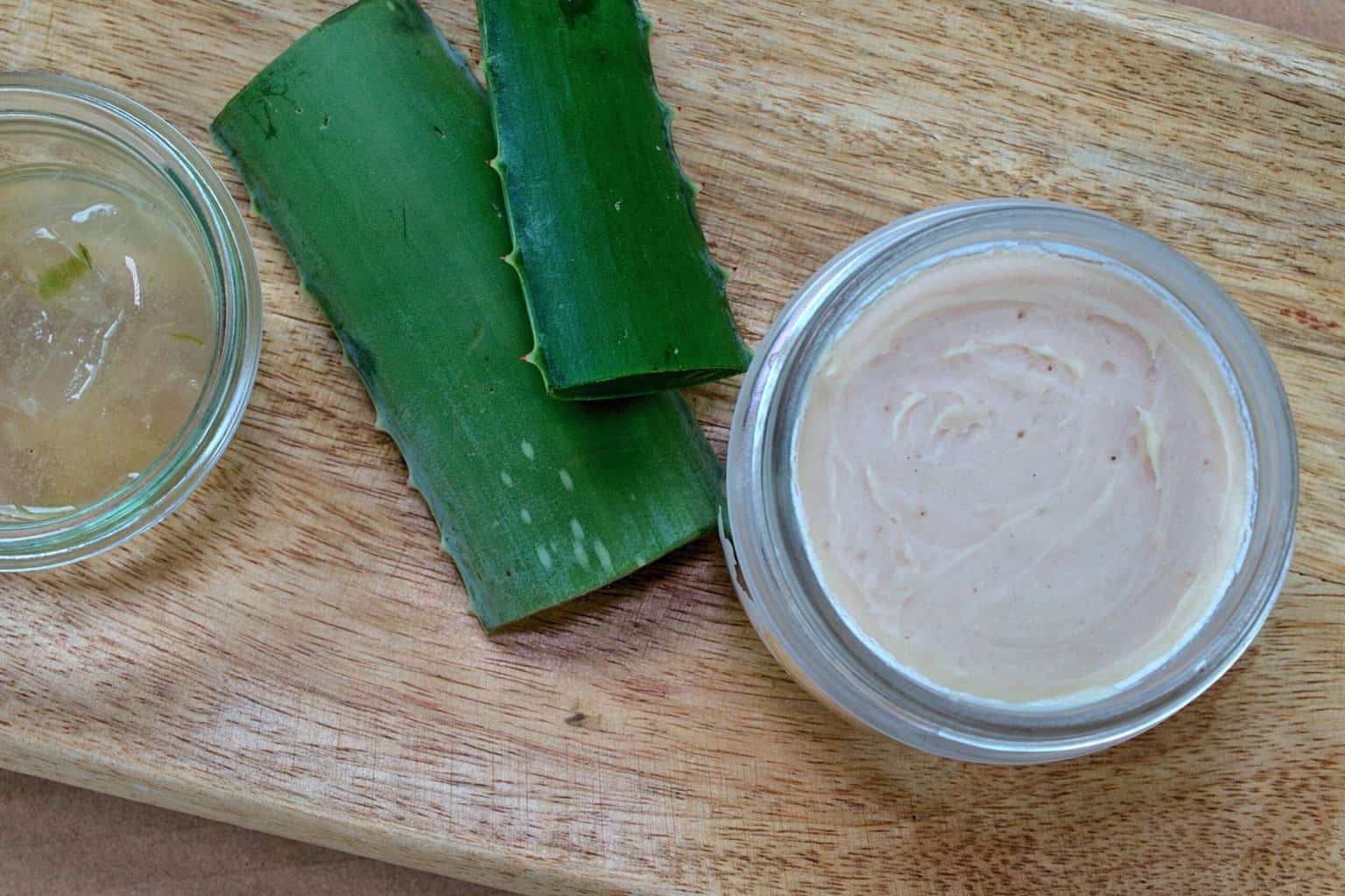 Homemade aloe vera cream