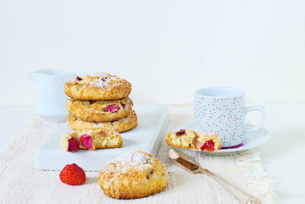 Eggless Rhubarb Scones Recipe